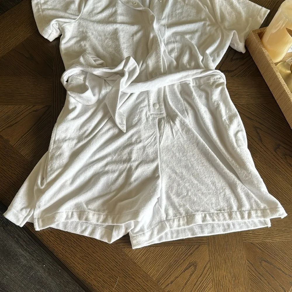 BEACH RIOT GIA BELTED COVER UP RAMPER, Size Medium, $158